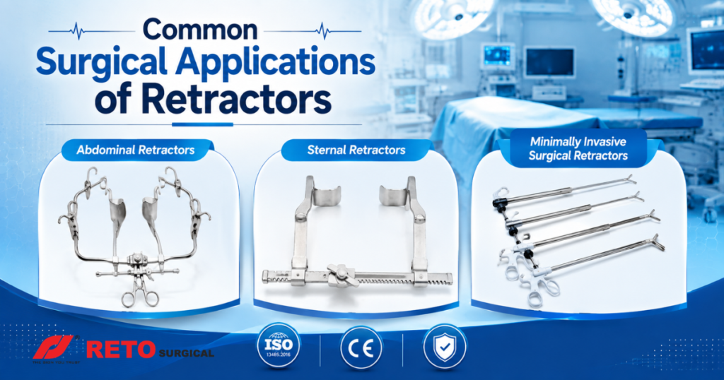 common surgical applications of retractors